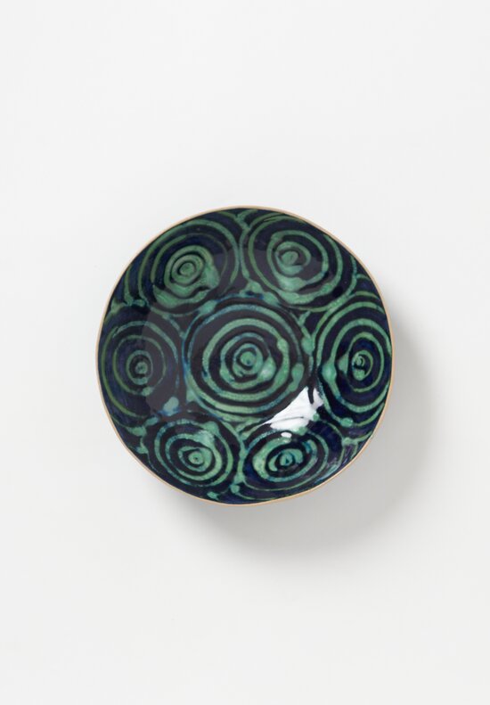 Laurie Goldstein Hand-Painted Ceramic Salad Bowl in Blue Green	