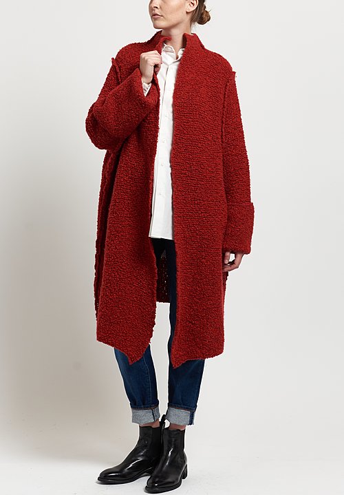 Shi Cashmere Super Yak Knit Glenda Coat in Red Coco | Santa Fe Dry ...