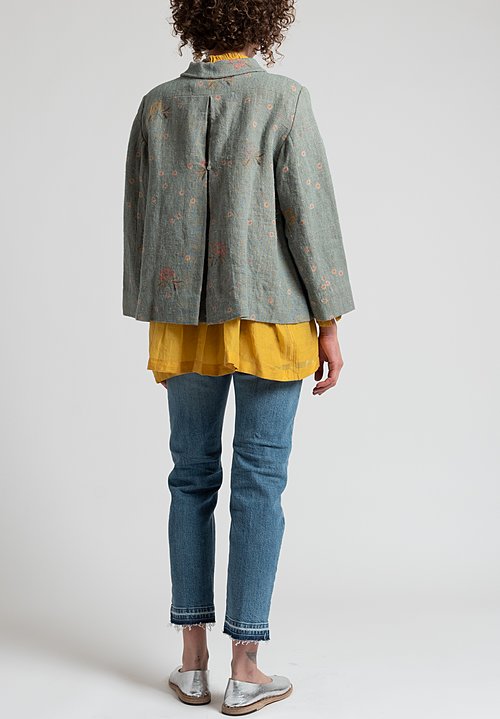 Péro Linen Burlap Double Breasted Jacket in Ocean | Santa Fe Dry Goods ...