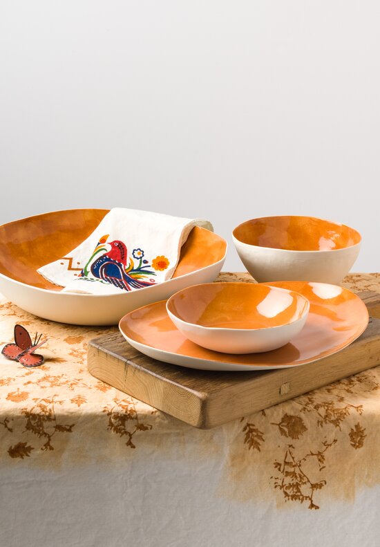 Bertozzi Large Porcelain Serving Bowl in Orange	