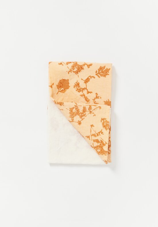 Bertozzi Handmade Crumpled Linen Two-Tone Kitchen Towel in Orange