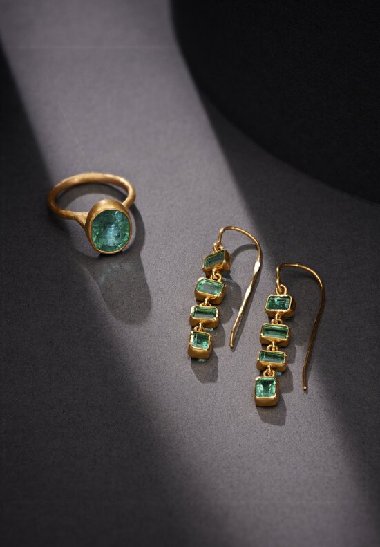Greig Porter 22K, Emerald 4-Drop Earrings	