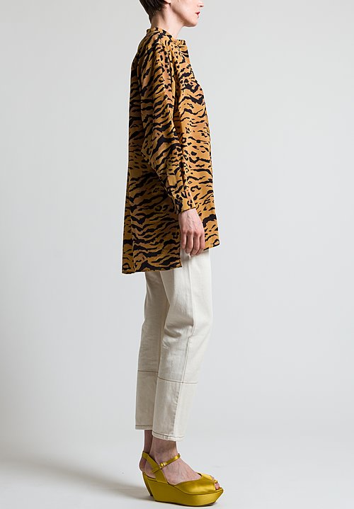 Etro Oversized Tiger Print Shirt in Orange | Santa Fe Dry Goods ...