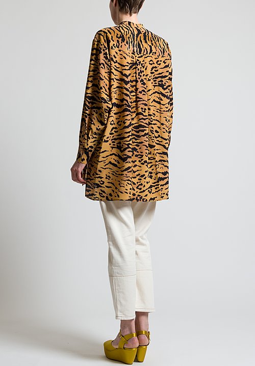 shiny tiger print shirt