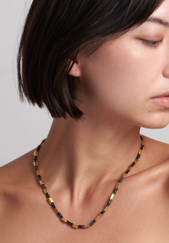 Karen Melfi 18K, Faceted Black Diamond Necklace