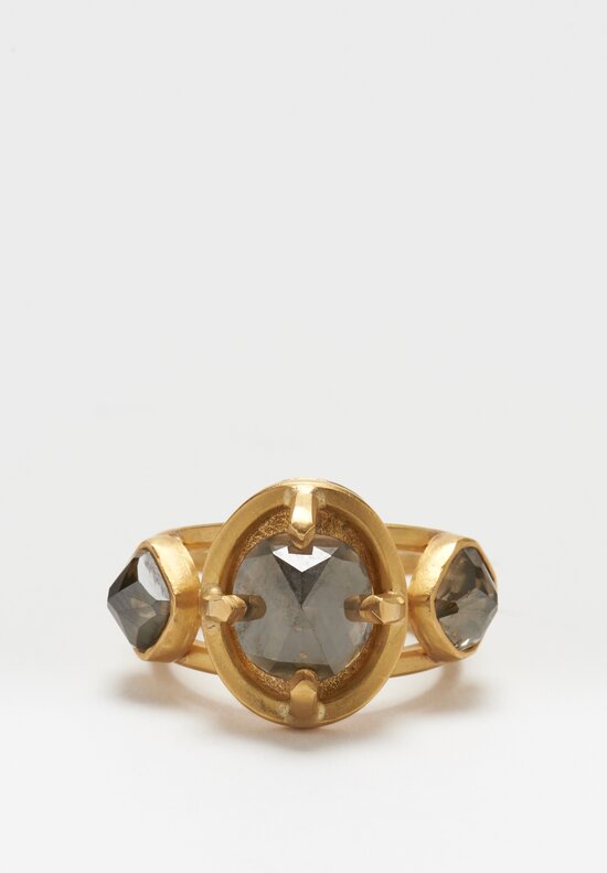 Karen Melfi 22K, 3-Stone Diamond Ring	