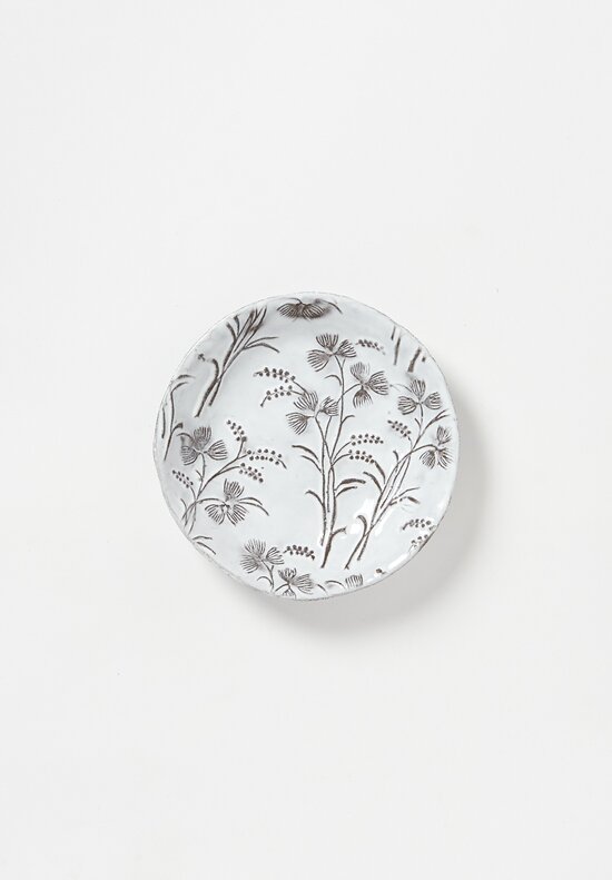 Astier de Villatte Robinson Small Soup Plate in White & Grey	