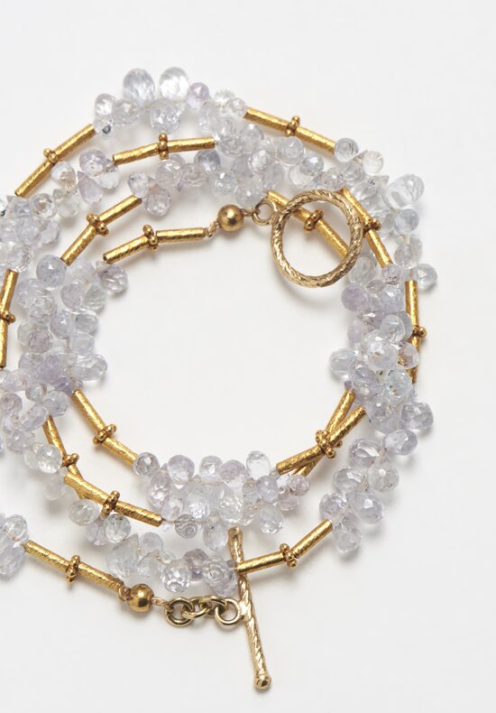 Greig Porter 18K, Burmese Sapphire Briolette Necklace	