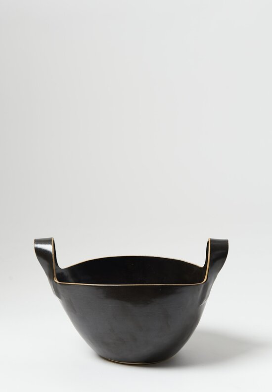 Laurie Goldstein Ceramic Basket Bowl in Black	