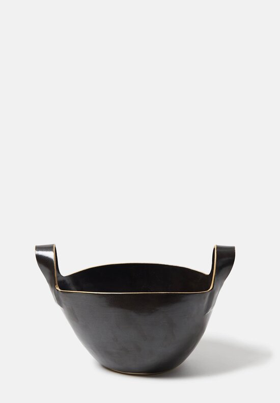 Laurie Goldstein Ceramic Basket Bowl in Black	