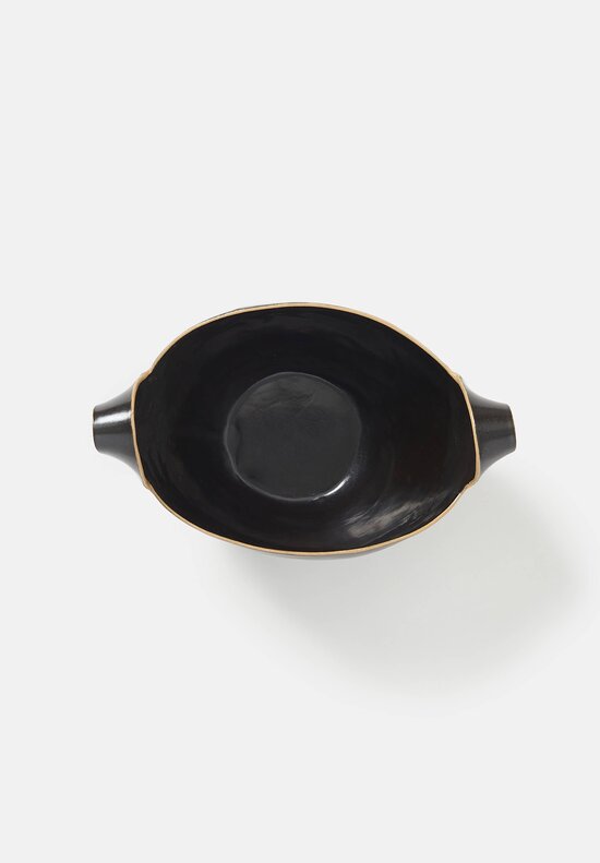 Laurie Goldstein Ceramic Basket Bowl in Black	