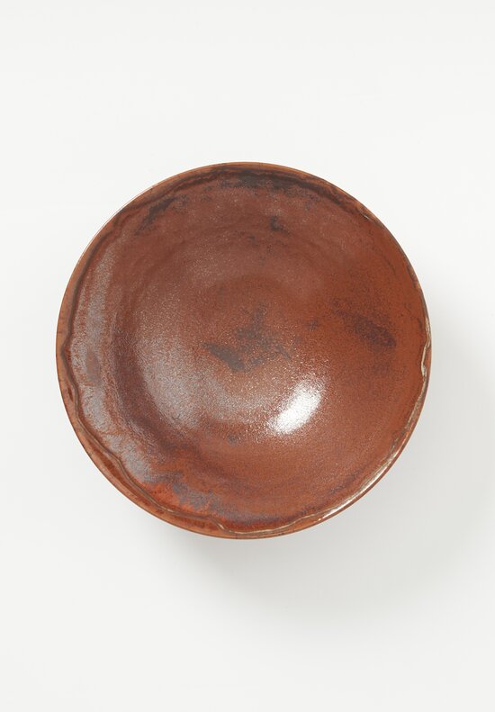 Christiane Perrochon Handmade Medium Stoneware Serving Bowl Iron Red	
