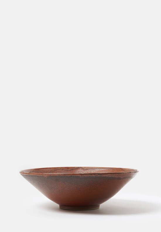 Christiane Perrochon Handmade Medium Stoneware Serving Bowl Iron Red	