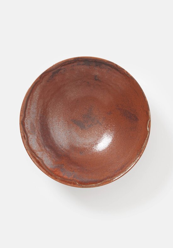 Christiane Perrochon Handmade Medium Stoneware Serving Bowl Iron Red	