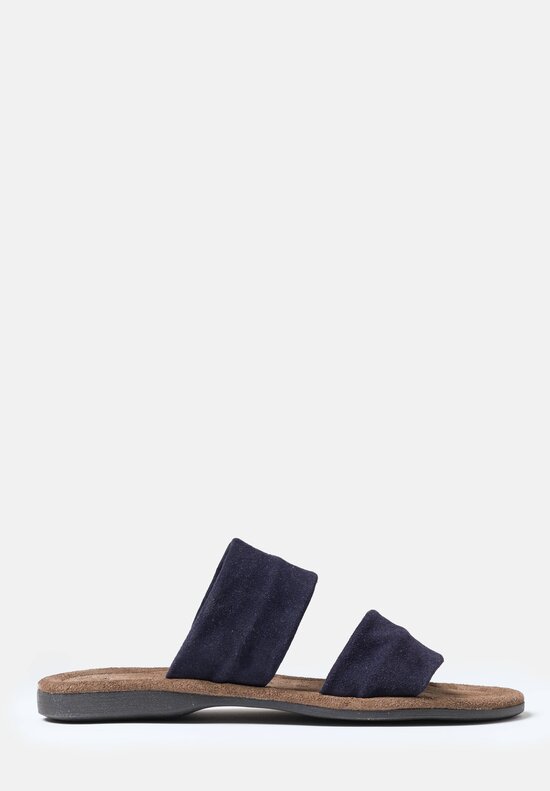 Maison de Soil Leather Parallel Strap Sandal in Adriano Night	