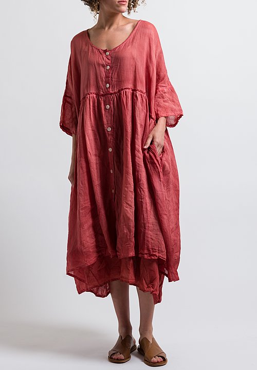 Gilda Midani Oversized Linen/Cotton Dress in Flame | Santa Fe Dry Goods ...