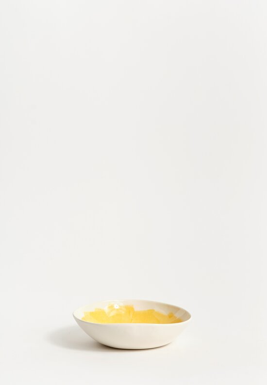 Bertozzi Brush Interior Shallow Porcelain Bowl in Gold