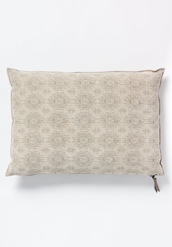 Maison de Vacances Large Stone Washed Jacquard Pillow Kilim Ciment	