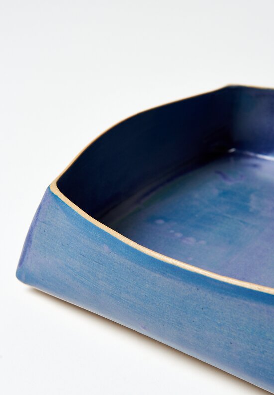 Laurie Goldstein Large Square Ceramic Serving Bowl in Blue	