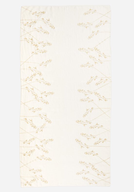 Bertozzi Handmade Linen Large Printed Tablecloth Murous Gold