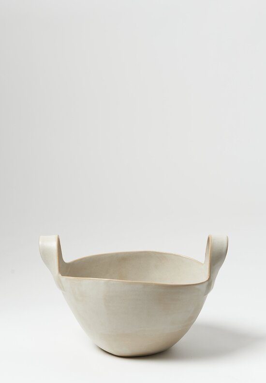 Laurie Goldstein Ceramic Basket Bowl White	