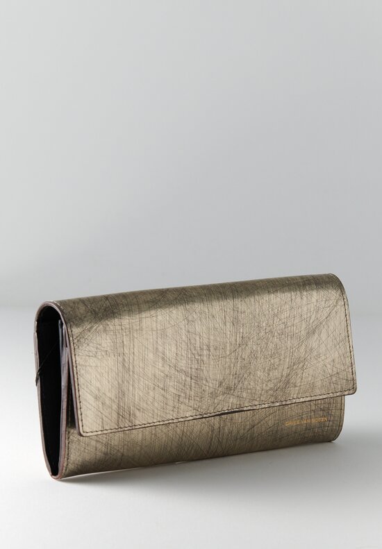 Dries Van Noten Metallic Leather Wallet in Silver	