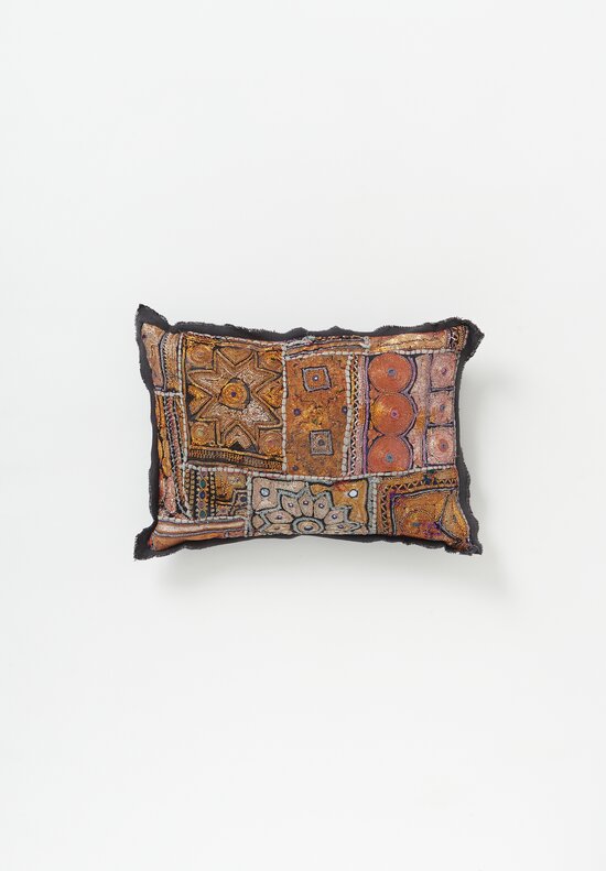 Vintage Banjara Metallic Embroidered Small Pillow	