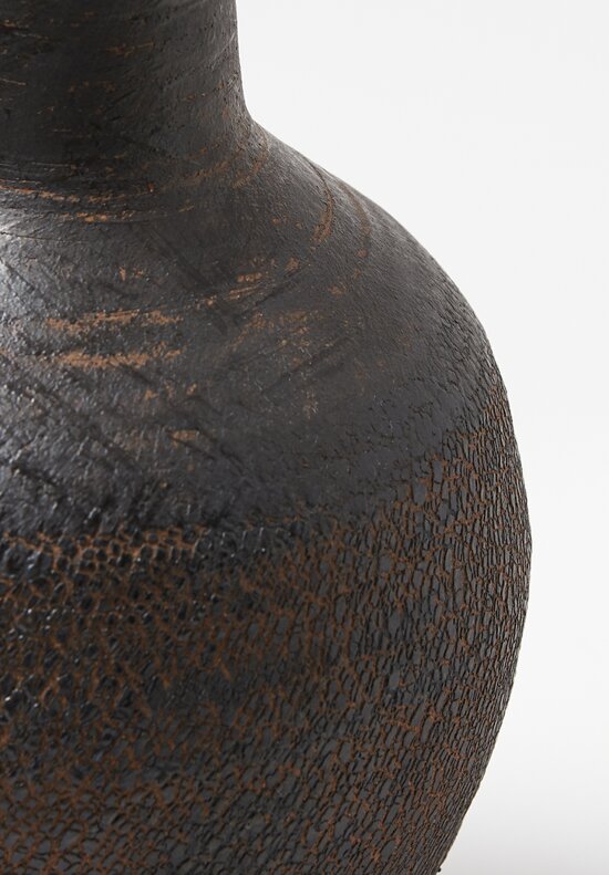 Peter Speliopoulos Ceramic Crackle Vessel in Black