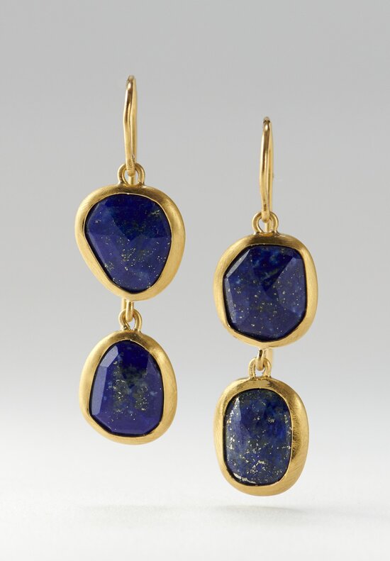 Greig Porter 22K & Lapis Lazuli Double Drop Earrings	