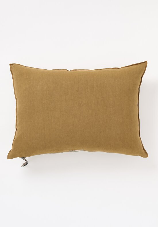 Maison de Vacances Stone Washed Linen Pillow in Havane Brown	