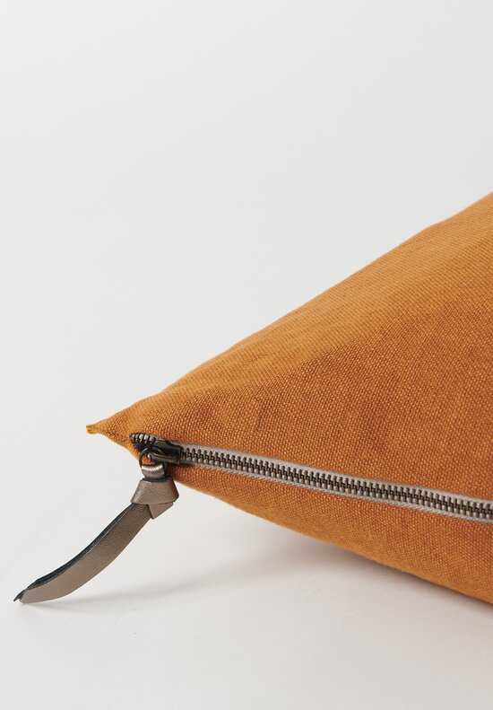 Maison de Vacances Square, Stone Washed Linen Pillow in Ambre	