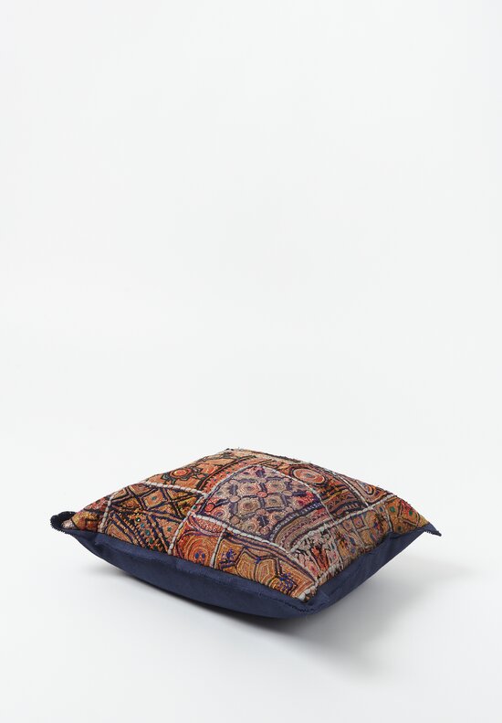 Vintage Banjara Metallic Embroidered Square Pillow	