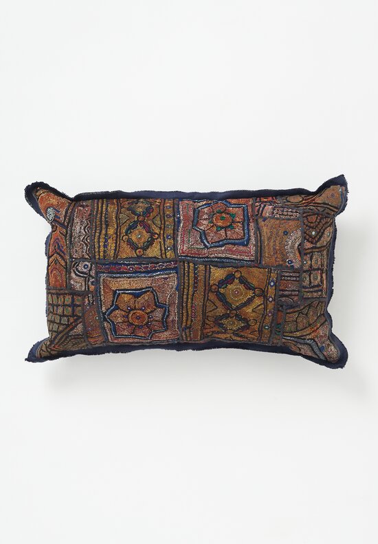 Vintage Banjara Metallic Embroidered Pillow	