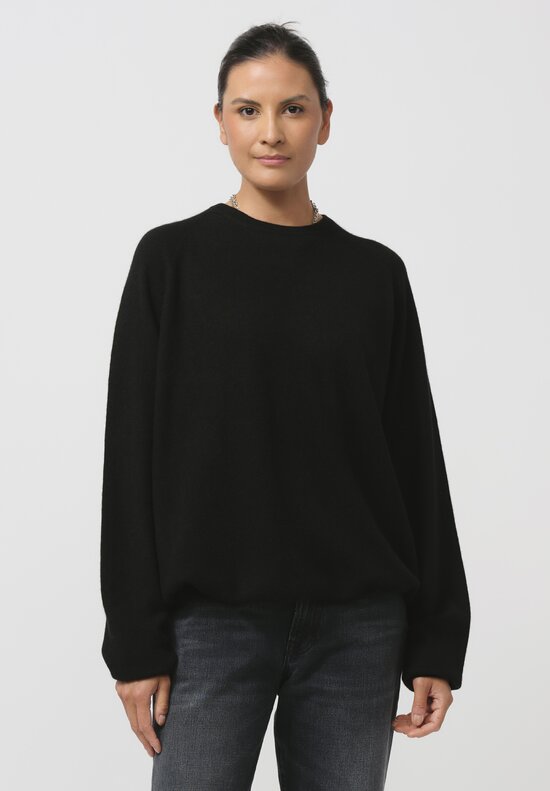 Frenckenberger Cashmere Boyfriend Sweater in Black	