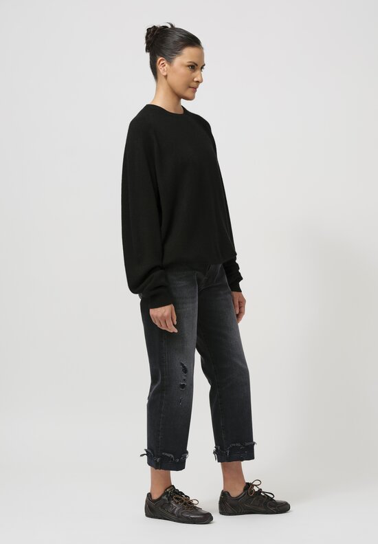 Frenckenberger Cashmere Boyfriend Sweater in Black