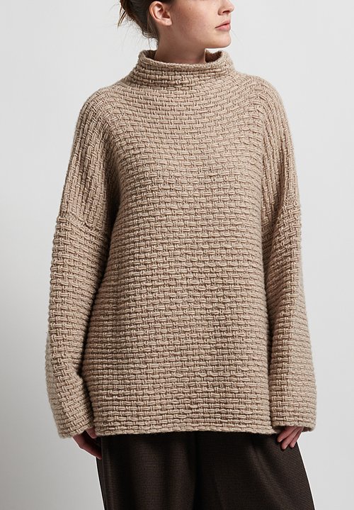 Hania New York Hand Knit Brookweed Sweater in Beige