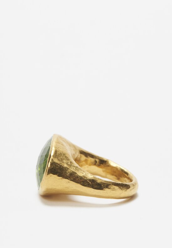 Ram Rijal 22K, Large Oval Peridot Ring