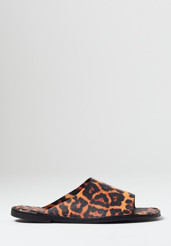 Dries Van Noten Leopard Print Sandals in Rust
