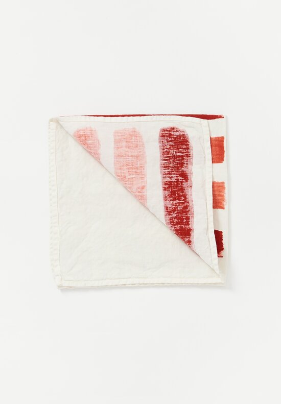 Bertozzi Handmade Linen Striped Napkin in Red	