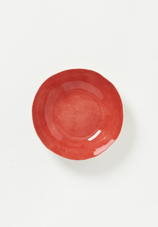 Bertozzi Handmade Porcelain Solid Interior Bowl in Rosso	