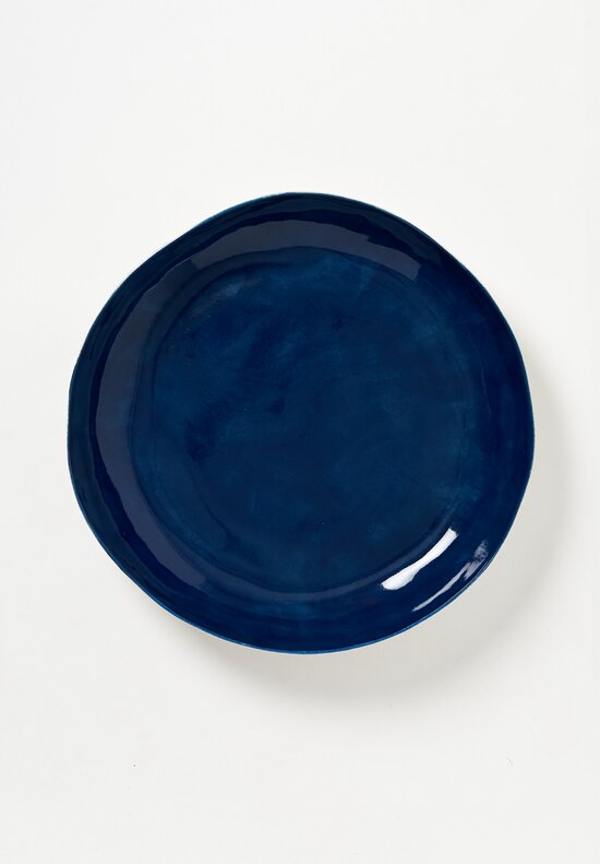 Bertozzi Solid Interior Shallow Serving Bowl in Blue