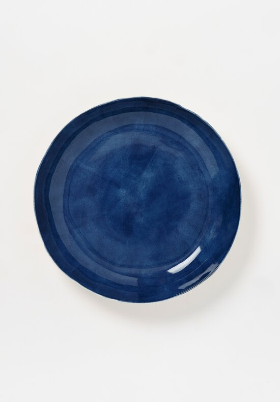 Bertozzi Solid Interior Shallow Serving Bowl in Blue