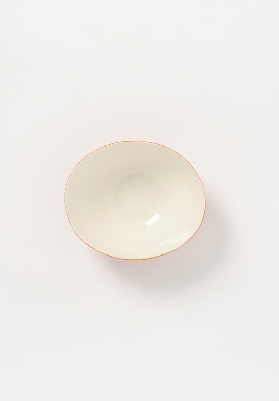 Bertozzi Handmade Porcelain Exterior Solid Painted Medium Bowl Bruno	