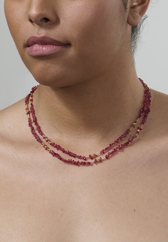 Greig Porter 18k, Red Briolette Sapphire Long Necklace	