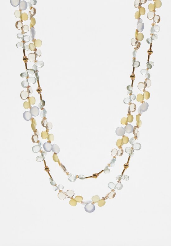 Greig Porter 18K, Chalcedony, Aquamarine, Crystal Sapphire Long Necklace	