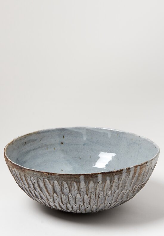 Akiko Hirai Large Ceramic Dry Kohiki Flower Petal Bowl in Grey	