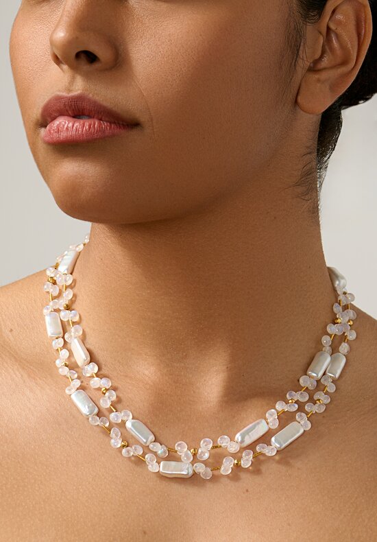 Greig Porter 18K Cultured Pearl & Moonstone Necklace	