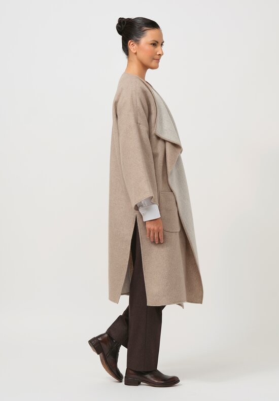 Alonpi Cashmere Open Front Coat in Natural	