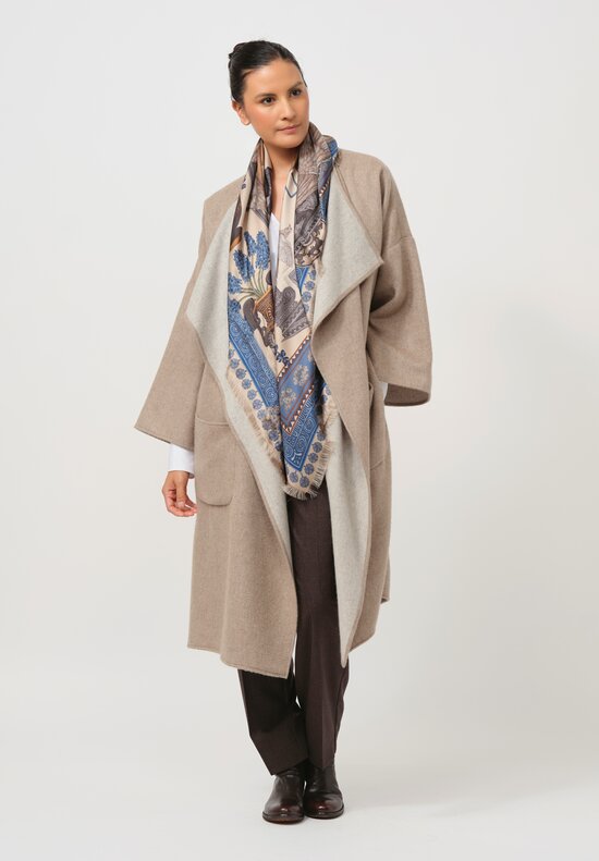 Alonpi Cashmere Open Front Coat in Natural	