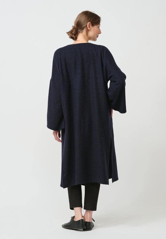 Alonpi Cashmere Open Front Coat in Navy	